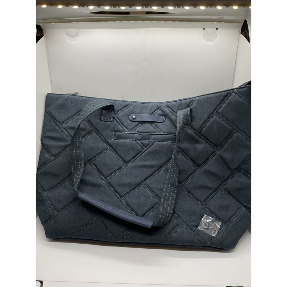NWOT lug Skyliner Quilted Tote with Navy Palm-Print Lining